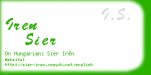 iren sier business card